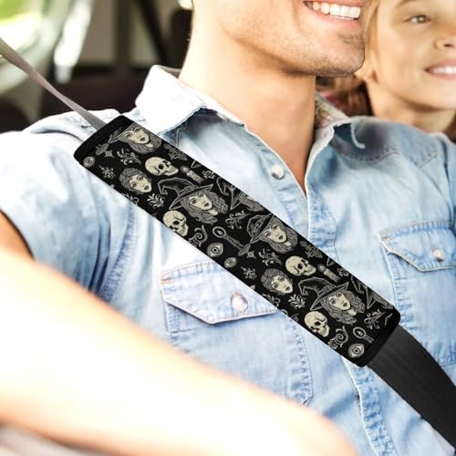 2 Piece Universal Soft and Comfortable Seat Belt Shoulder Pad for Kids, Most Cars, Ouijas Board Gothic Witch Seat Belt Covers Cushion, Neck and Shoulder Support - color: Pattern 393