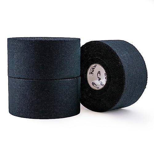 Cannon Sports Premium Athletic Tape - 1.5” x 45 Feet Per Roll - Easy Tear, No Sticky Residue, Very Strong, Hypoallergenic and Latex Free - Ideal for Sprains, Strains, First Aid - Pack of 3 (Black) - color: Black