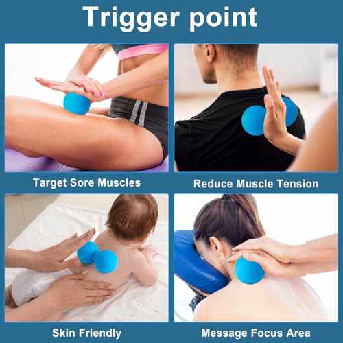 Aegero Peanut Massage Ball-Double Lacrosse Massage Ball, Mobility Ball for Myofascial Release,Yoga Therapy,Trigger Point Therapy,Muscle Knots and Acupoint Massage (Grey Firm Ball) - color: Grey