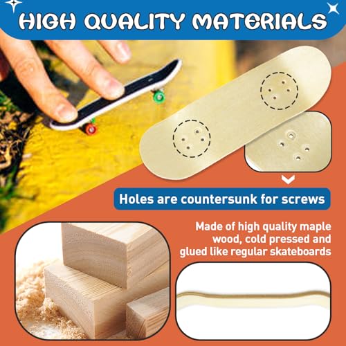 DIY Series Wooden Finger Skateboard, 5 PCS Unbranded Teak Fingerboards Design Your Style, 30mm x 100mm Handmade Wooden Fingerboard Decks