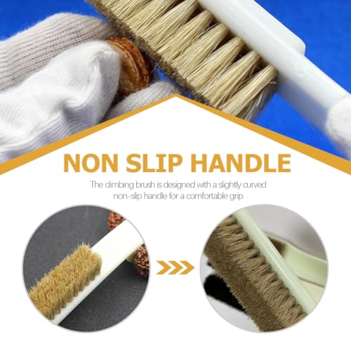 Ciieeo 2pcs Climbing Rocks Brush with Boars Hair Bristles and Sturdy Handle, Outdoor Bouldering Stone Cleaning Tool for Sports Climbing Supplies