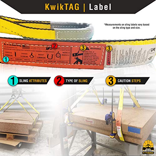 KwikSafety - Charlotte, NC - Mighty Sumo 1”x 16’ Poly Web Sling Lifting Strap Construction ASME OSHA / 3200lbs Vertical 2550lbs Choker 6400lbs Basket/Rigging Moving Towing Hoisting Gear - size: 1"x16' | 3200 lbs