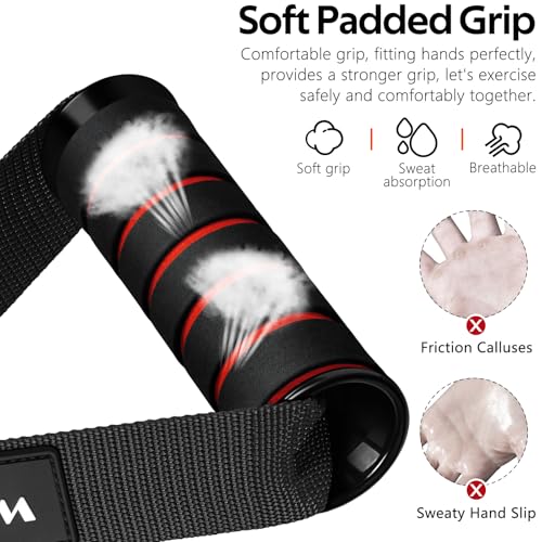 Exercise Handles, Cable Machine Handles for Gym Cable Attachments Training | 2 Pack Heavy Duty Handle with Non Slip Grip for Cable Machines, Pull Down Workouts, Resistance Bands and Home Gym Equipment - color: 1-Black Red