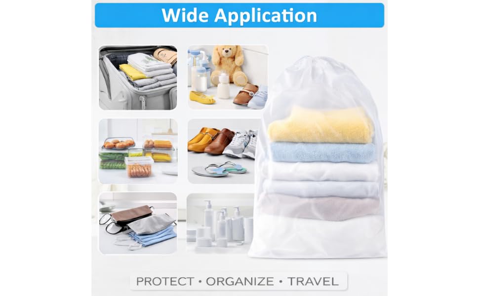 InfinitePack Large Transparent Shoe Bags for Travel, Portable Shoe Bags, Shoes Pouch Storage Organizer with Drawstring for Men & Women aClear Window Shoes Pouch with Rope - size: 9"x12"(100pcs)