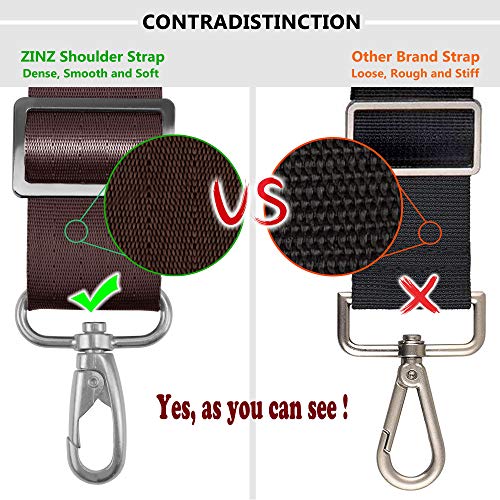 Bag Shoulder Strap, Padded Adjustable Shoulder Strap Replacement - color: Brown, size: 57"