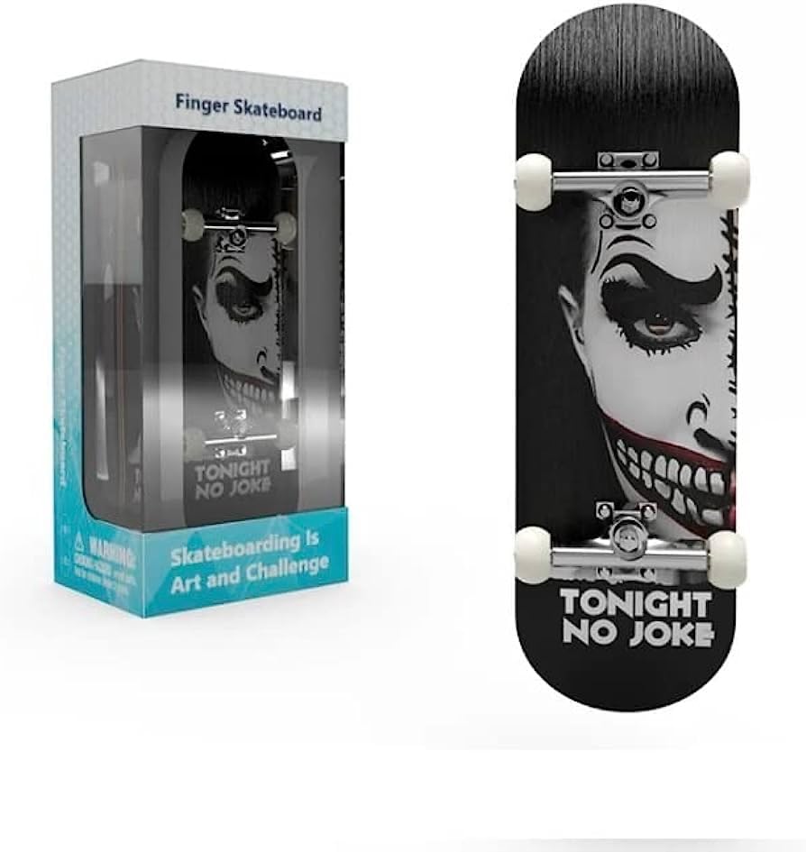 Lently Wood Fingerboards, Mini Fingerboards, 99mmL*29mmW (Big Mouth Cute Dragon) (Punk Clown) - color: Punk Clown