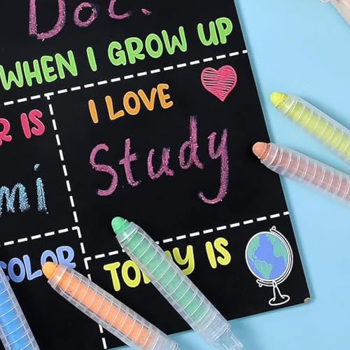 Chalk Holder - Chalk with Holder - Clear Chalkboard Chalk - Dustless - For Blackboard & Whiteboard - 5 Pack