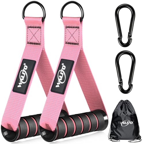 Exercise Handles, Cable Machine Handles for Gym Cable Attachments Training | 2 Pack Heavy Duty Handle with Non Slip Grip for Cable Machines, Pull Down Workouts, Resistance Bands and Home Gym Equipment - color: Pink