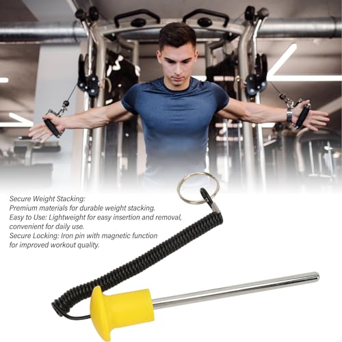 8mm Diameter Gym Weight Stack Pin, Automatic Drop Set Pins, Magnetic Weight Pin with Lanyard, Exercise Equipment Accessory