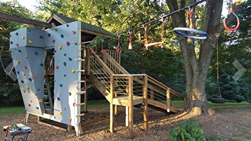 10 Assorted Deluxe Rock Climbing Holds for Kids :: Outdoor Climbing Stones Kit with 20 Swing Safe Fasteners + Drill Bit :: Easy to Install on Lumber from 3/4" to 1.25" Thick - style: 10 Rocks