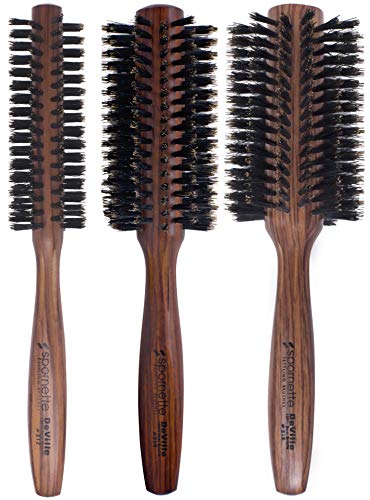 Spornette DeVille Boar Bristle Round Brush Set - Professional Hair Brushes Including 1.5, 2, and 2.5 inch Sizes - For Women, Men, & Kids - size: Set of 3 (1.5, 2, 2.5 Inch)