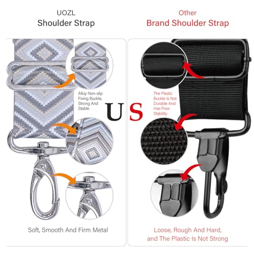 59 Inch Shoulder Straps, Soft with Ultra-Thick Fixed Shoulder Pad, Two Way Independently Adjustable Buckle Replacement Straps for Laptop Bag Messenger Bag Tool Bag Luggage,Grey Black - color: Grey Black, size: 59 inch