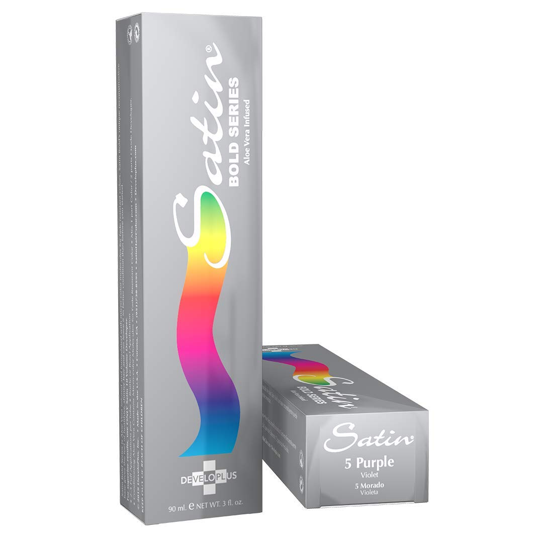 Satin | Bold Dark Violet | Complete Hair Dye | Permanent and Semi-Permanent | Long Lasting | Vegan and Cruelty-Free