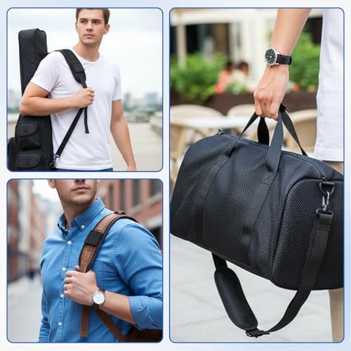 Removable Backpack Strap Pads, Universal Breathable Cushion, Black Shoulder Strap Pad for Backpack, Luggage, Guitar Strap, Laptop Bag