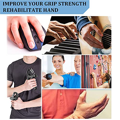 Grip Strength Trainer with Counter 2 Pack, Hand Grip Strengthener with Adjustable Resistance 11-132Lbs, Hand Grip Exerciser Strengthener, Non-Slip Hand Gripper, Forearm Workout Equipment, Perfect for