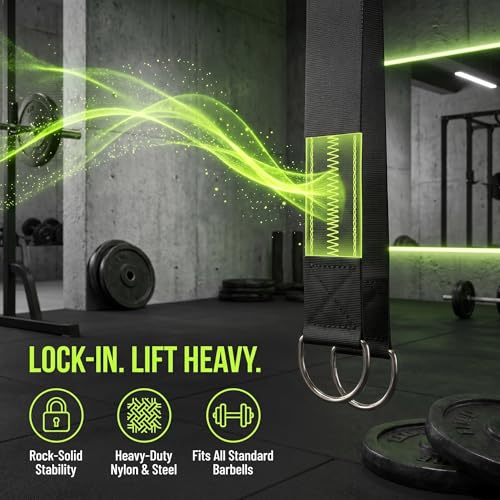 CLISPEED 2pcs Dumbbell and Barbell Loading Straps Heavy Duty Nylon Weight Plate Holder Straps for Squats Support Secure Attachment for Longer Weight Lifting Sessions