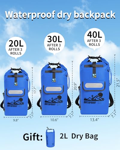 Dry Bag Backpack - color: Blue, size: 40L