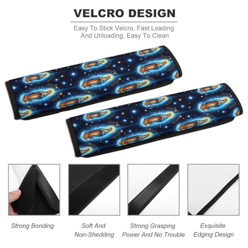 2 Pack Virgin Mary Mother Mary Space Seat Belt Cover Universal Fit Shoulder Protector for Adults and Children, Most Cars, Comfortable Driving - color: Pattern 96