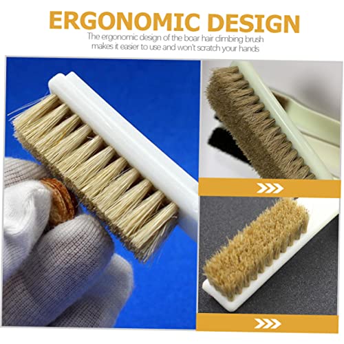 VALICLUD 2Pcs Boars Hair Stone Cleaning Brush for Climbing and Bouldering Handle Outdoor Sports Tool for Climbing Enthusiasts and Rock Lovers