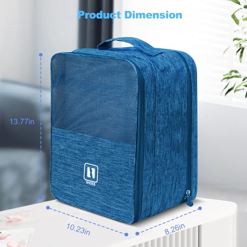 Large Shoe Bags for Travel, Holds 3 Pairs, Blue - color: Blue