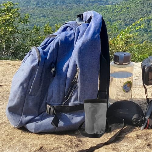 GARVALON Anti-Slip Chalk Bag for Rock Climbing and Bouldering with Wear-Resistant Oxford Fabric and Fleece Material, Portable Powder Bag Suitable for Outdoor Mountaineering and Climbing