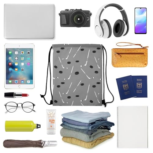 Water Resistant Drawstring Backpack Lightweight Sackpack for Yoga Gym Beach Travel, Men Women Unisex Sports Bag, Grey Hockey Bags - color: Picture (29)