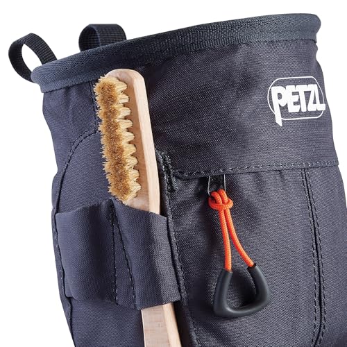 Petzl SAKAPOCHE Ergonomic Chalk Bag with Pocket - color: Orange/White