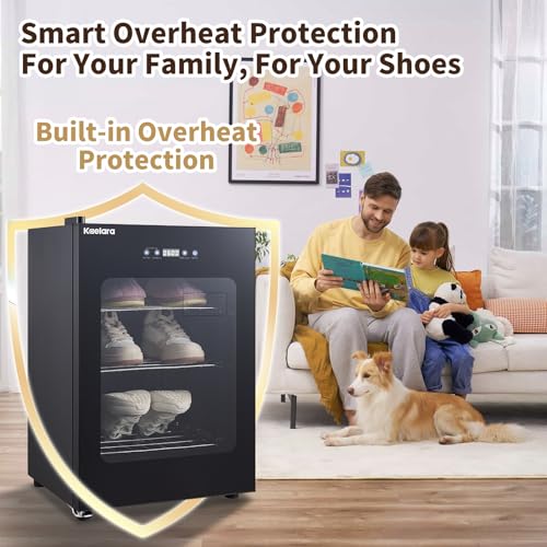 Shoe Dryer for Sneakers, 400W Boot Dryer for Work Boots with Pull-out Detachable Rack, Shoe Warmer with 3 Drying Mode, Timer
