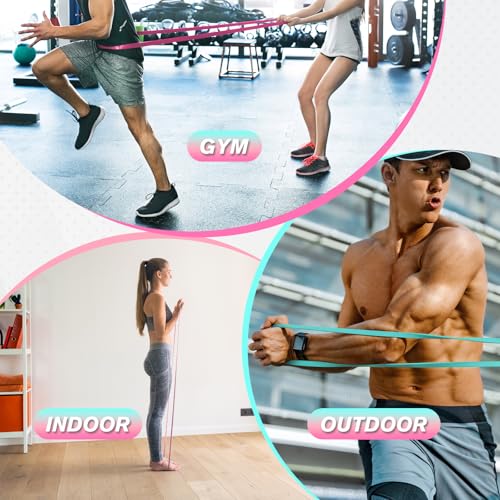 RitFit Pull Up Assist Band in Natural Latex for Stretching and Mobility | Resistance Band,Eco-Friendly Latex, Pull-Ups Powerlifting, Physical Therapy Rehab, Full-Body Training, Mobility Training - color: Pink