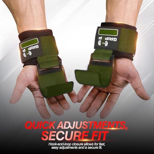 Weight Lifting Hooks – Heavy Duty Gym Straps for Deadlifts, Pull-Ups, Rows & Strength Training Secure Grip Support for Weightlifting, Powerlifting CrossFit Nylon & Neoprene Padding - color: Green