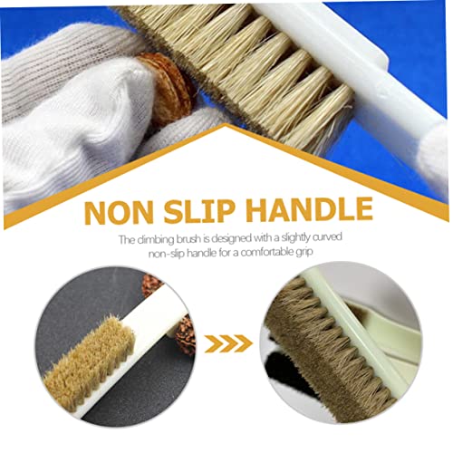 OUNONA 2Pcs Bouldering Brush Natural Material Climbing Stone Cleaner with Thick Bristles and Ergonomic Handle for Outdoor Sports and Boulder Cleaning