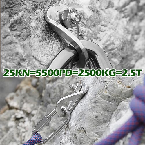 Climbing Holds Anchor Set - 6 PCS - Stainless Steel Bolt Hanger and Bolt Heavy Duty Climbing Holds Weight 2500KG for Indoor Outdoor Climb Train - size: 8MM