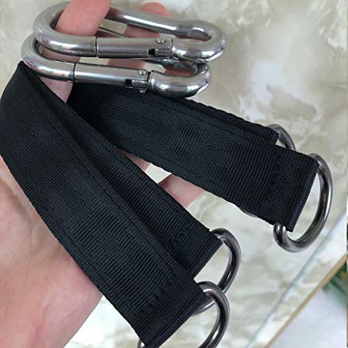 Tree Swing Straps, 2 PCS 25cm / 9.8inches Heavy Duty Hanging Straps Holds 440 lbs with Carabiner Perfect for Hammock, Plank - color: 25cm straps with Carabiner