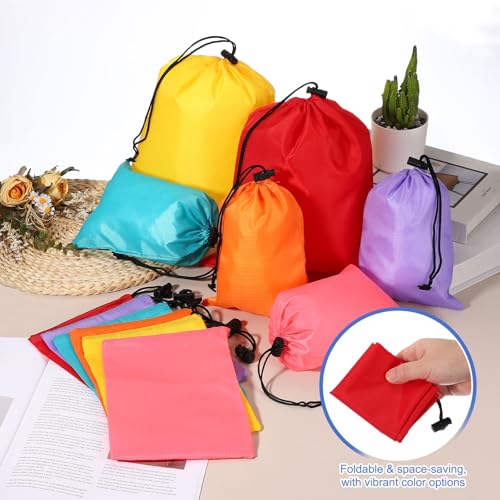 Drawstring Bag with Toggle, Stuff Sack String Waterproof Travel Storage Bags Cinch Stuff Pouch -Fitting for Yoga - color: Sky Blue/Red/Black