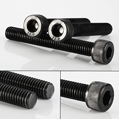 5/16-18 x 3" Socket Head Cap Screws Cap Bolts, 12.9 Grade Alloy Steel Black Oxide, Allen Hex Drive, UNC Coarse Thread Partially Threaded, 10 PCS - size: 5/16-18 x 3"