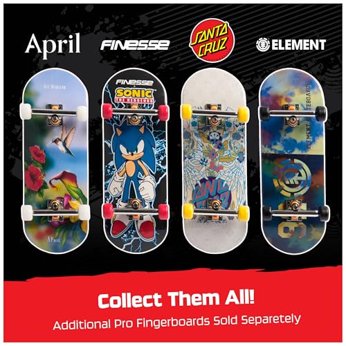 TECH DECK, April Pro Series Finger Board with Storage Display, Built for Pros; Authentic Mini Skateboards, Kids Toys for Ages 6 and up