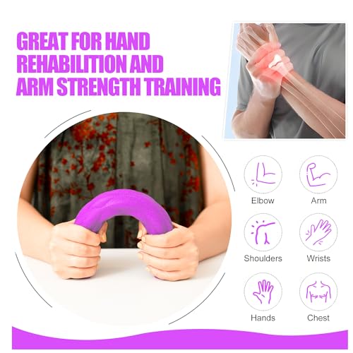 DICYWUDI Flex Therapy Bar and Grip Strength Trainers set, Physical Therapy & Resistance Bar for Golfers Elbow, Tendinitis, Wrist,Forearms Pain, Improve Grip Strength and Relieve Pain - color: Blue/Purple/Green/Orange-MH