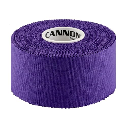 Cannon Sports Premium Athletic Tape - 1.5” x 45 Feet Per Roll - Easy Tear, No Sticky Residue, Very Strong, Hypoallergenic and Latex Free - Ideal for Sprains, Strains, First Aid - Pack of 3 (Purple) - color: Purple