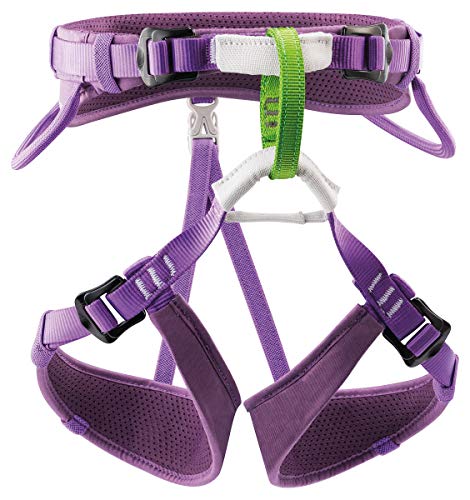PETZL MACCHU Kids' Rock Climbing Harness | Adjustable Seat Harness for Children Less Than 40kg / 88 lbs - color: Violet
