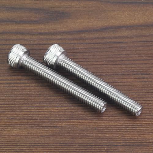 HELIFOUNER 30 Pieces M5 x 35mm, Thread Pitch 0.8mm, 304 Stainless Steel (18-8) Hex Socket Head Cap Screws, Fully Threaded - size: M5 x 35mm