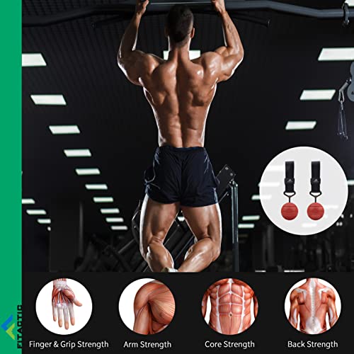 Rock Climbing Solid Training Cannonball Bomb Power Pull Up Ball Hold Grips for Straps for Finger, Forearm, Biceps, Back Muscles - color: Black (Groove 3")