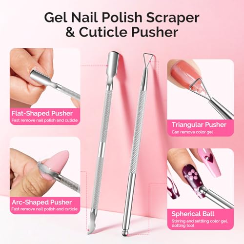MelodySusie Nail Soaking Bowl,Soak Off Gel Polish Remover | Manicure Bowl for Hand,Cuticle Remover Tools,Cuticle Peeler Scraper,Nail File & Buffer,Nail Brush,Mini Cuticle Oil 100Pcs - size: 10Pcs Milk & Honey