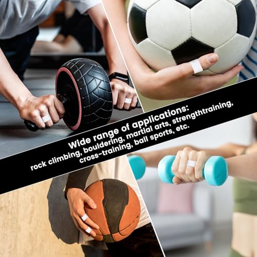 Thinp 4 Pcs White Athletic Tape, 0.5 Inch X 33 Ft/Roll Strong Adhesive Finger Tape for Sports Breathable Cotton Sports Tapes for Climbing Boxing Gymnastics Hockey Soccer