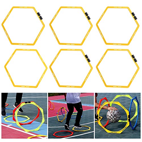 6Pcs Agile Exercise Rings Set, Lightweight Training Equipment for Football and Basketball, Bright Color, Simple Design