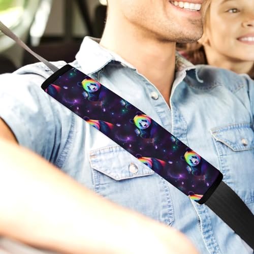2 Pack Colorful Panda Butterfly Animal Seat Belt Shoulder Pad Breathable Shoulder Harness Cover for Child, All Vehicles, Neck and Shoulder Support - color: Pattern 905