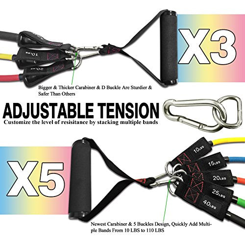 Resistance Bands with Handle Set - for Men and Women, Workout Bands for Strength Exercise, with Handles, Door Anchor & Ankle Straps, for Rehab, Yoga and Fitness