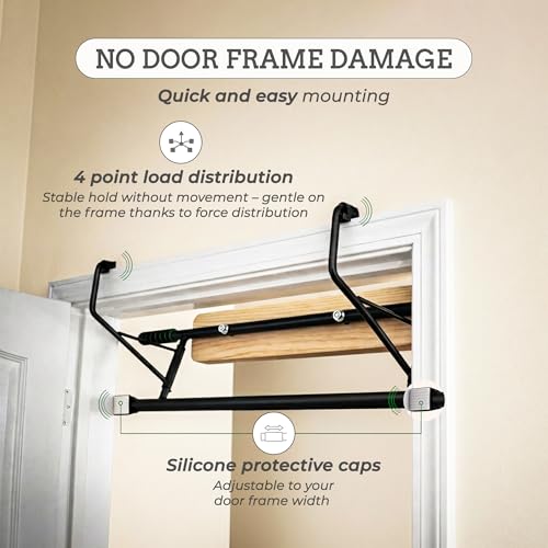 Doorway Hangboard Pull-Up Bar for Fingerboard, Rock Climbing, and Bouldering Training, No Drilling Required, Grip Strenth Training at Home