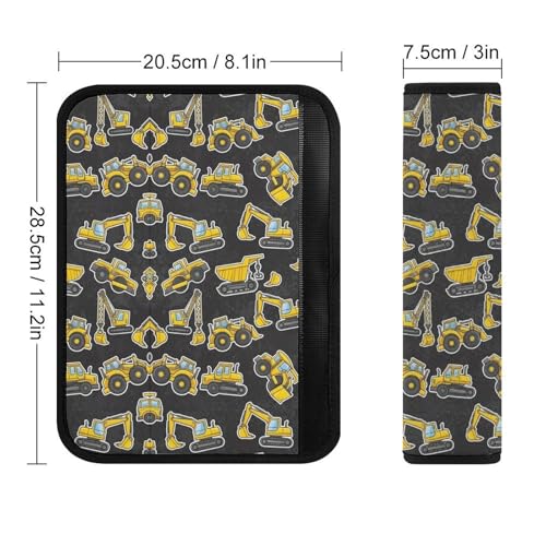2PCS Breathable Seat Belt Cover for Adults and Children, Most Cars, Construction Excavator Truck Shoulder Harness Cover, Shock Absorption - color: Pattern 484