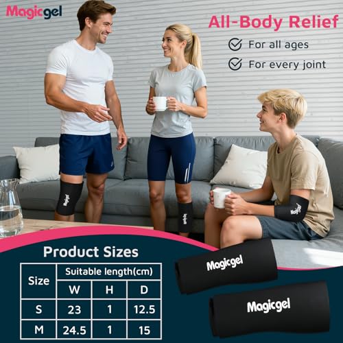 Magic Gel Medium Knee & Elbow Ice Pack Sleeve 1 Pack – Reusable Hot & Cold Therapy Wrap for Targeted Relief – Compact Compression Fit - style: Medium Knee & Elbow Pack