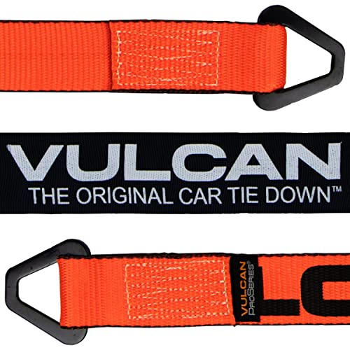 VULCAN Car Tie Down Axle Strap with Wear Pad - 2 Inch x 36 Inch - 4 Pack - PROSeries - 3,300 Pound Safe Working Load - size: 2" x 36" ProSeries Orange (4 Pack)